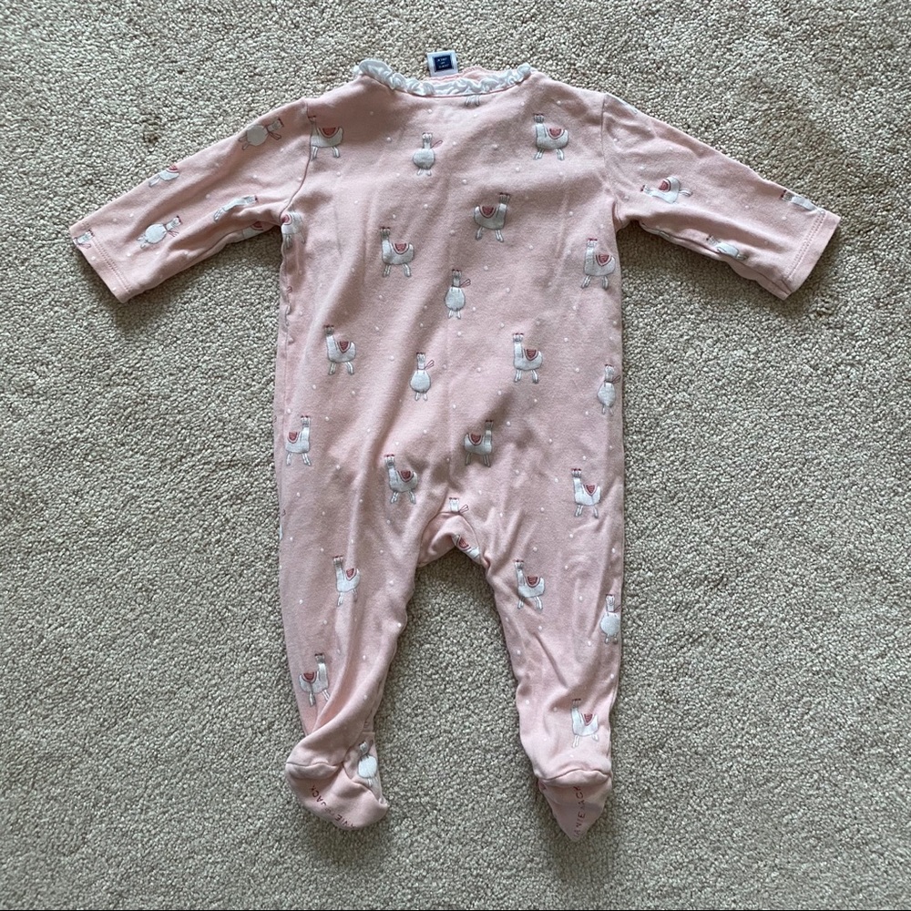 Janie and Jack | Pastel pink llama footie - Picture 7 of 7